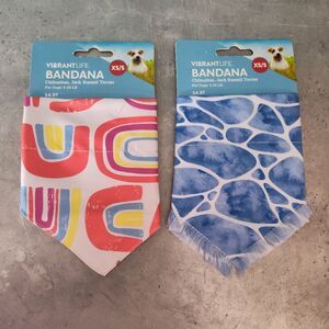 Vibrant Life 2 Packs Dog Pet Bandanas XS/S Slide Onto Collar
